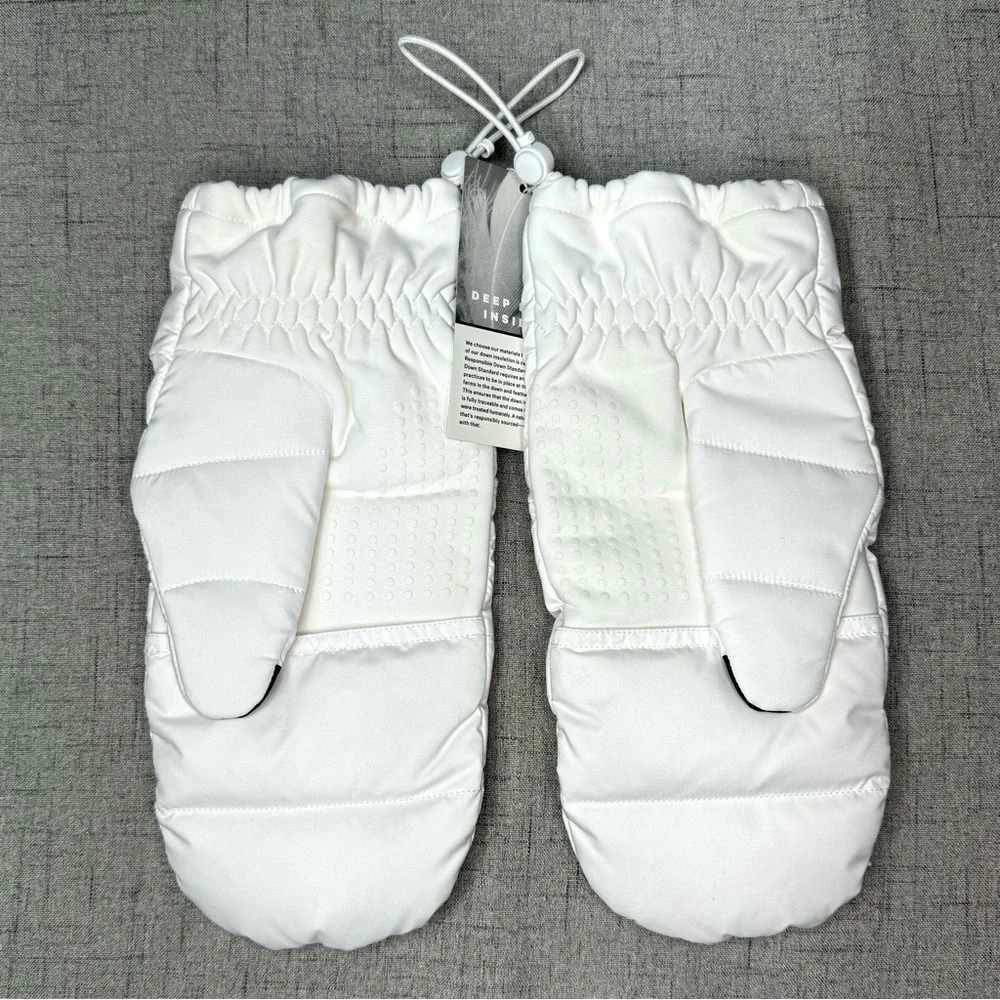 Lululemon Wunder Puff Mittens White Unisex Large XL NWT
